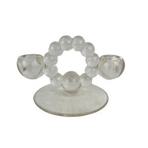Vintage Glass Candle Holder with Circular Design & Dual Cups